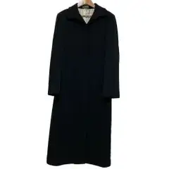 GIANNI VERSACE ジャンニ ヴェルサーチ ヴィンテージ ロング ステンカラーコート サイズ40 ブラック レディース 秋 冬 中古 古着 USED 良品