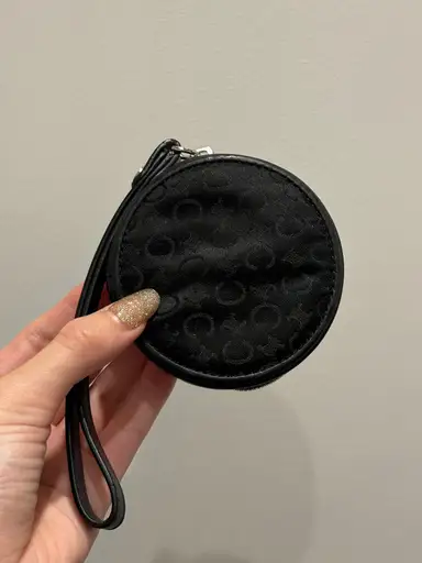 CELINE / vintage black coin case.