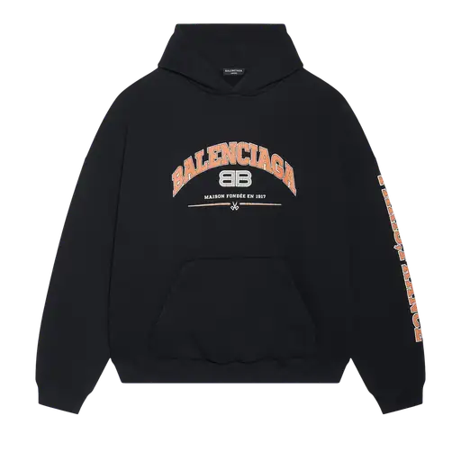 Balenciaga Wide Fit Hoodie 'Black/Orange/White'