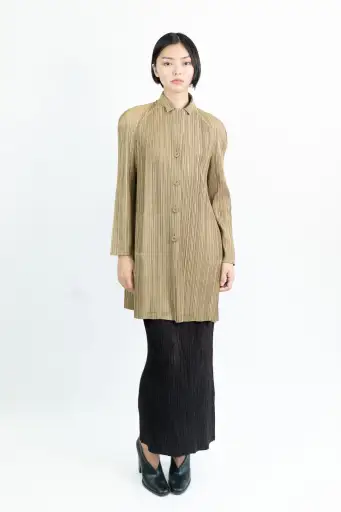 Pleats Please Issey Miyake  Classic Pleated Short Coat