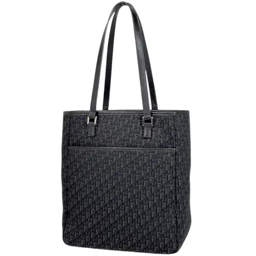 Christian Dior Trotter Black Canvas Leather Tote Bag (Pre-Owned)