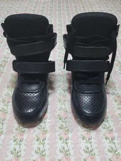Junya Watanabe ❤️ Comme Des Garcon Black High-Top Velcro Wedge Sneakers S