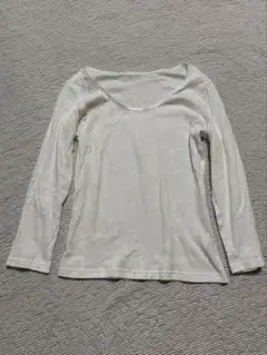 90s レディース　綿100 ロンT ポインテール　レース編み
