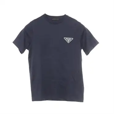 PRADA Triangle logo Short sleeve T-shirt Top cotton Navy Used mens size XS