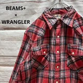 BEAMS+ × WRANGLER チェック柄ウエスタンシャツ ネルシャツ M ビームスプラス(BEAMS PLUS)のメンズのトップス(シャツ)の商品詳細ページへのリンク