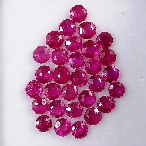 30 pcs  Red Ruby  - 2.46 ct - Instituto Gemólogico Español (IGE)