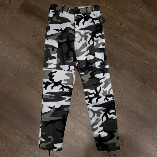 Backbone Pants Mens S White Grey Black Camo Cargo Streetwear Gorpcore