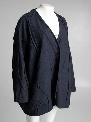 Dolce & Gabbana Grey Creased Coat Circa 80s
