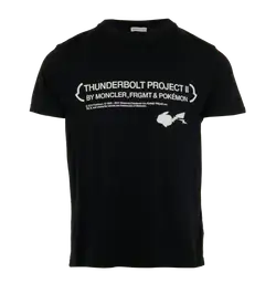 Moncler x Fragment "Thunderbolt Project II" T-Shirt,Mens,Cotton,Blk,SzS,2*