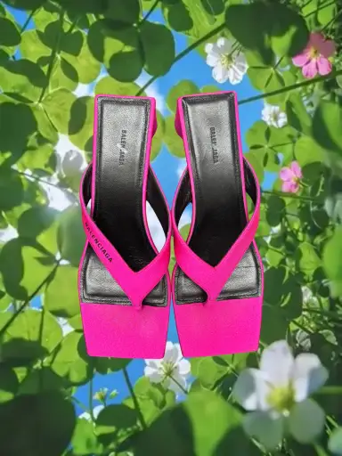 Balenciaga — Pink Double Square Thong Sandals, size 38