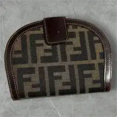 FENDI フェンディ ズッカ柄 二つ折り財布 ブラウン レディース