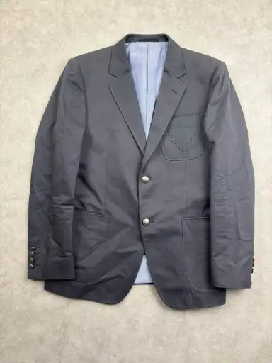 SS2005 Gucci Grey Embroidered Crest Blazer Jacket