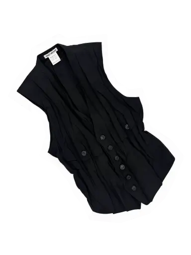 Issey Miyake 1994 black pleated vest