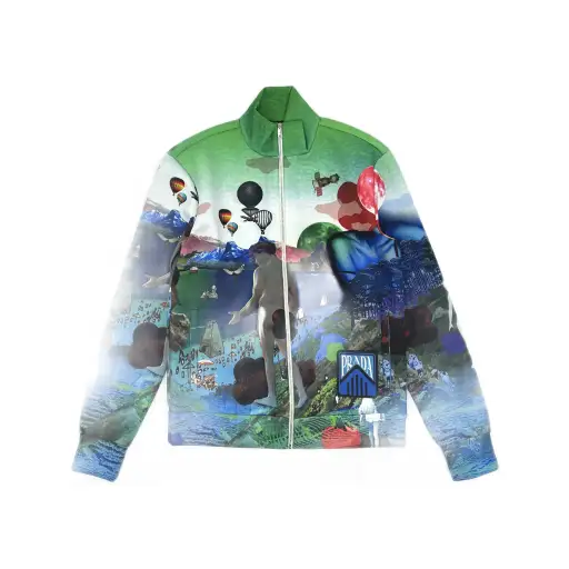 Prada Graphic Print Zip Jacket Size L