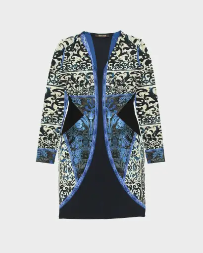 2010s Roberto Cavalli All Over Print Long Sleeve Bodycon Dress - M