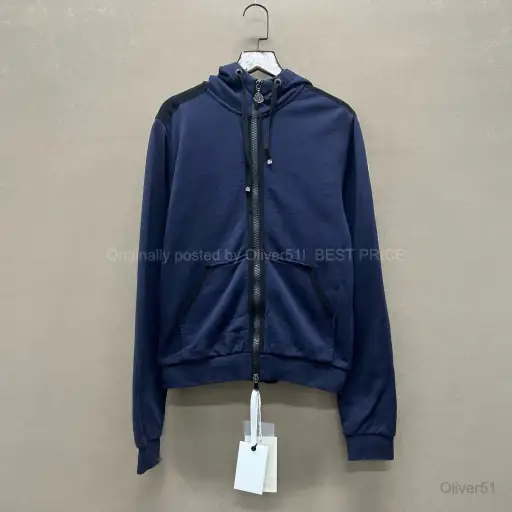 Moncler 99% New Midnight Blue Logo Zip BFAJNOP292