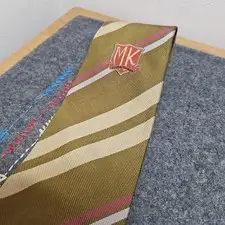 MICHIKO LONDON KOSHINO Beige Striped Tie