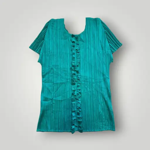 2000's Issey Miyake Ruffled Pleated Top 3