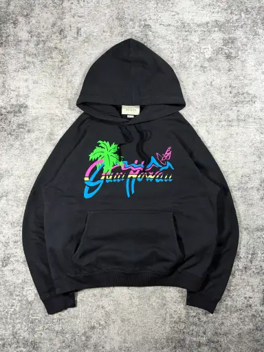 SS20 Gucci Alessandro Michele ‘Hawaii’ Neon Tropical Logo Oversized Hoodie