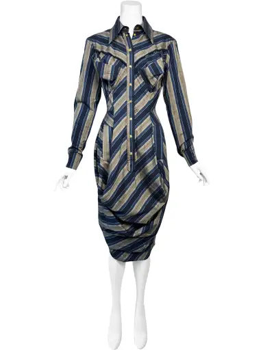 Vivienne Westwood World's End S/S 2008 'Fire Cowboy Dress' Striped Shirt Dress