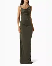 Coperni Draped Open-back Gown Khaki Size S Pre-Owned