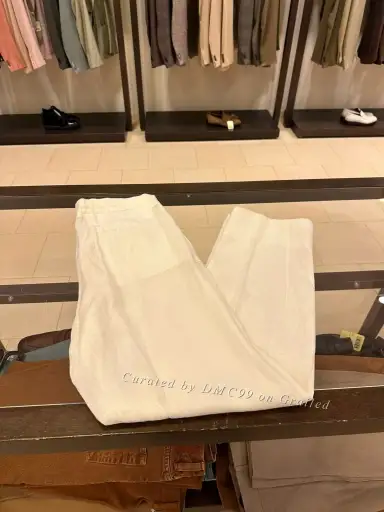 Zegna UBI31A5 White Linen Casual Pants