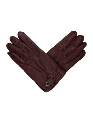 Leather Burgundy Large Gloves w/Tags