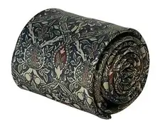navy blue william morris pimpernel mens neck-tie by Frederick Thomas Ties
