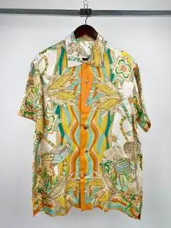 Yoshiyuki Konishi FICCE Uomo Corn Print Silk Shirt Japan
