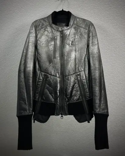 L.G.B. Metallic Deerskin Leather Jacket