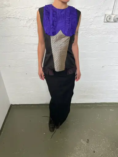 MIU MIU SS2008 SILK RUFFLE TOP (RUNWAY)