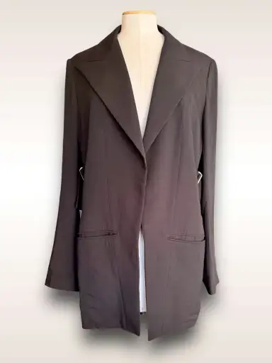 Yohji Yamamoto Jacket • Cutout Pant Suit w/ Loop Buckles SS 2004