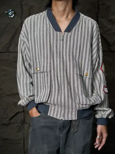 Vintage Jean Paul Gaultier Nouvelle Cuisine Stripe Bomber