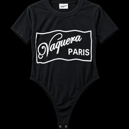 VAQUERA Paris Logo Leotard T-Shirt Bodysuit