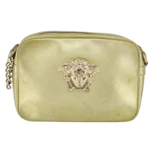Versace Leather Medusa Shoulder Bag Gold