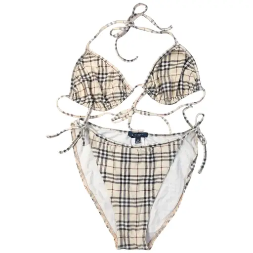 Vintage 2000s Burberry Nova Check Bikini Set Womens Size M
