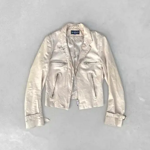 ann demeulemeester ultra light leather jacket