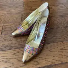 Rene Caovilla パンプス ゴールド マルチカラー