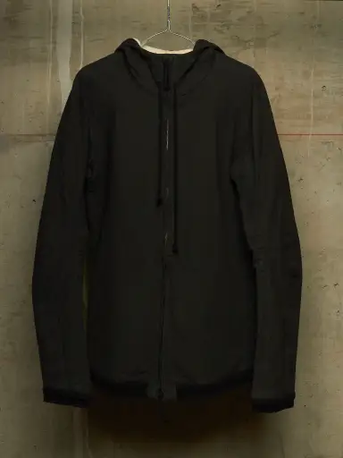 Individual Sentiments AW10-11 'CT13-CL12' Charcoal Grey Cotton Linen Hooded Raglan Zip Jacket