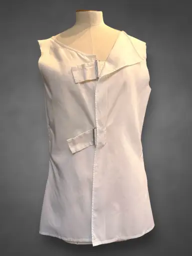 Yohji Yamamoto Top • Cotton Sleeveless Top w/ Double Loop Closure