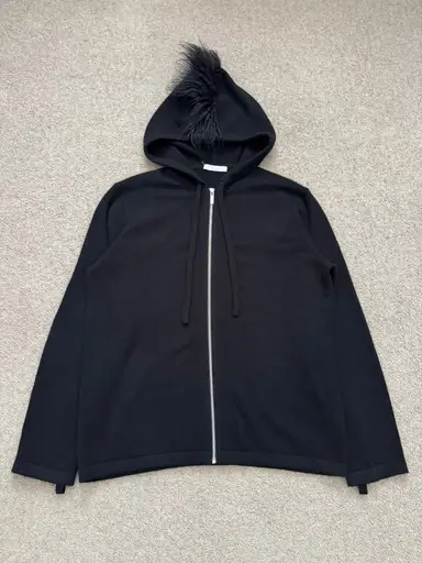 Helmut Lang Cashmere/Wool Mohawk Zip Up Hoodie