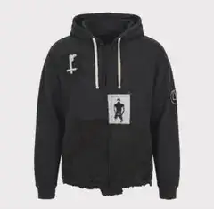 MINUS / Bootleg Zip Up Hoodie BLACK