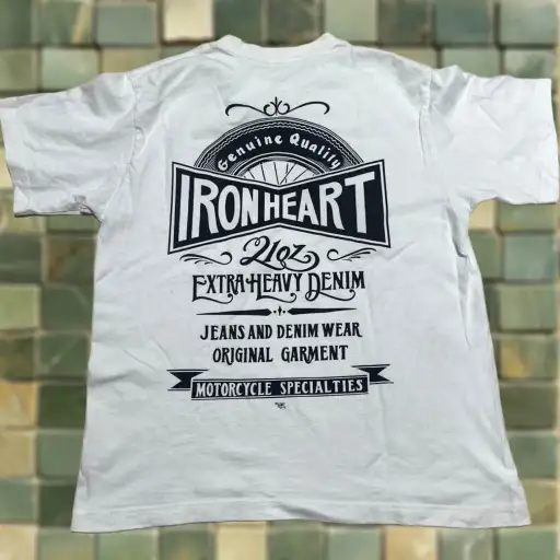Iron Heart T-Shirt M Black Heavy Weight Firestone Tire Print Mens