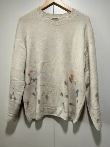 Cashmere paint splatter sweater