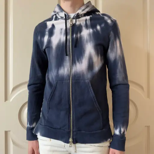Balmain Side-Zip Tie-Dye Hoodie