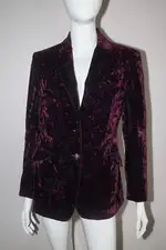KOJI TATSUNO vintage purple textured velvet jacket blazer two tone 90s IT42