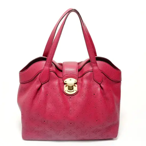 LOUIS VUITTON Monogram Mahina Seals PM Grenat, made in 2011. Handbag Red WS28524