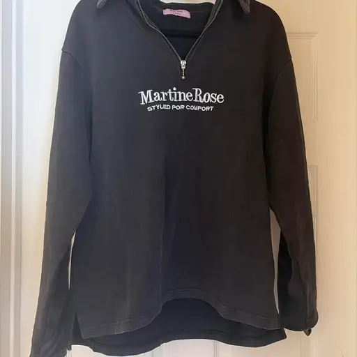 Martine Rose black quarter zip sweatshirt