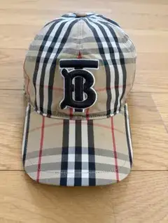 美品 BURBERRY バーバリー ノバチェック TB コットンキャップ XL