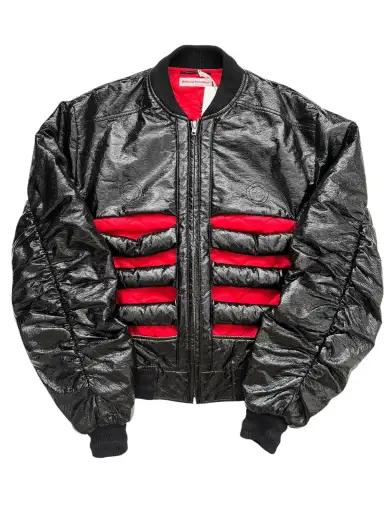 Skeleton Rib Cut Out Bomber Jacket